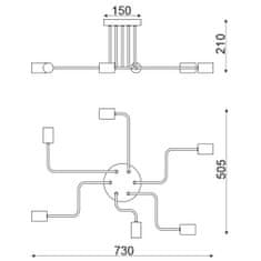 ACA ACA Lighting Vintage stropné svietidlo TNK933846CBK