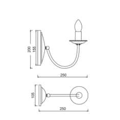 ACA ACA Lighting Elegant nástenné svietidlo DL9311WAG