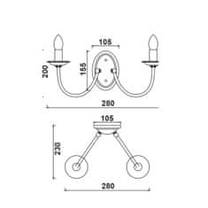 ACA ACA Lighting Elegant nástenné svietidlo DL9312WAG