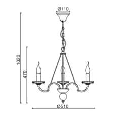 ACA ACA Lighting Elegant závesné svietidlo DL9363PWG