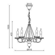 ACA ACA Lighting Elegant závesné svietidlo DL9365PWG