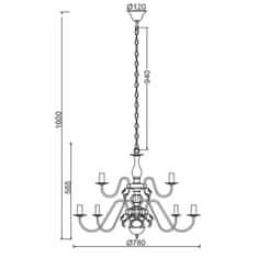 ACA ACA Lighting Elegant závesné svietidlo DLA120012P