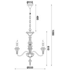 ACA ACA Lighting Elegant závesné svietidlo EG168203PW