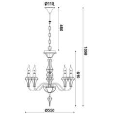 ACA ACA Lighting Elegant závesné svietidlo EG168205PW