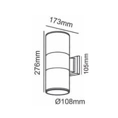 ACA ACA Lighting Garden Wall nástenné svietidlo HI7001B