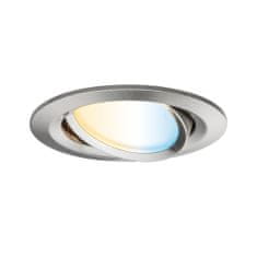 Paulmann Paulmann SmartHome Zigbee vstavané svietidlo LED Coin Nova Plus 1x6,5W meniteľná biela kruhové kov kartáčovaný 929.61 P 92961 92961