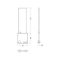 LUCIS LUCIS závesné svietidlo PALA 1x60W plus 1x48W plus 2x33W G9 sklo čierna opál ZL2.11.P4.45