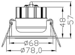 Light Impressions Light Impressions Deko-light stropné vstavané svietidlo COB 68 RGBW 24V DC 8,50 W 500 lm strieborná 565336