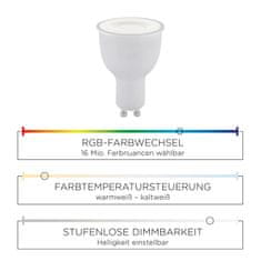 PAUL NEUHAUS LEUCHTEN DIREKT aj s JUST LIGHT LED žiarovka RGB plus W a Smart Home s GU10 MEDION RGB plus 2700-5000K