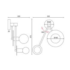 ACA ACA Lighting Avantgarde nástenné svietidlo OD742W74BM