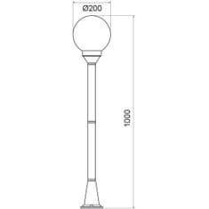 ACA ACA Lighting Garden lantern vonkajšie stojanové svietidlo PLGM5B