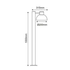 ACA ACA Lighting Garden Pole vonkajšie stojacie svietidlo BERO1POG