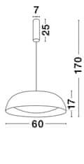 Nova Luce Nova Luce Dizajnové LED svietidlo Landon v čierno medenom tóne - pr. 600 x 170 mm, 40 W, bez závesu, čierno-medená NV 86008