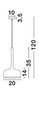 Nova Luce Nova Luce Štýlové závesné svietidlo Nuorese v troch zaujímavých variantoch - 1 x 40 W, priemer. 200 x 140 mm NV 8942202