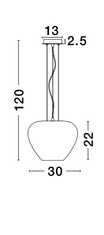 Nova Luce Nova Luce Elegantné závesné svietidlo Nala s tienidlom z opálového alebo dymového skla - 1 x 60 W, opálové sklo NV 9207601