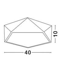 Nova Luce Nova Luce kubistické ladené stropné svietidlo Darius v rôznych farebných variantoch - 400 x 100 mm, 4 x 10 W, strieborná NV 8186204