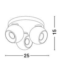Nova Luce Nova Luce Moderné stropné svietidlo Tore s tromi nastaviteľnými spoty NV 665002