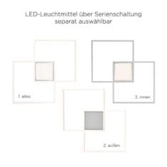 PAUL NEUHAUS LEUCHTEN DIREKT aj s JUST LIGHT LED stropné svietidlo, oceľ, 60x60cm, CCT nastavenie teploty farby, stmievateľné 3000-5000K