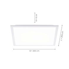 PAUL NEUHAUS LEUCHTEN DIREKT aj s JUST LIGHT LED panel svietidlo, biela, 29,5x29,5, 3000K teplá biela, pamäťová funkcia 3000K