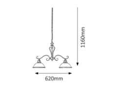 Rabalux Rabalux luster Elisett E27 2x MAX 60W bronzová 2757