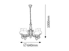 Rabalux Rabalux luster Petronel E27 5x MAX 60W matná čierna 7079