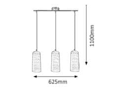 Rabalux Rabalux závesné svietidlo Aurel E27 3x MAX 60W saténová chrómová 6338