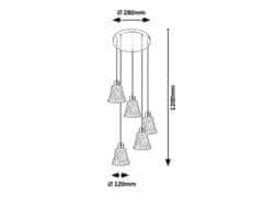 Rabalux Rabalux závesné svietidlo Hestia E14 5x MAX 40W chrómová 5305