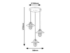Rabalux Rabalux závesné svietidlo Nesrin E27 3x MAX 40W zlatá 3520