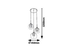 Rabalux Rabalux závesné svietidlo Philani E27 3x MAX 60W zlatá 6496