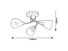 Rabalux Rabalux stropné svietidlo Connor E14 3x MAX 40W saténová chrómová 5690