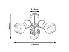 Rabalux Rabalux stropné svietidlo Fauna E27 3x MAX 40W zlatá 5098