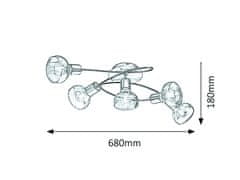 Rabalux Rabalux stropné svietidlo Holly E14 5x MAX 40W chrómová 5561