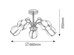 Rabalux Rabalux stropné svietidlo Joel E27 5x MAX 60W bronzová 2271