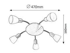 Rabalux SOMA stropné svietidlo 5x40W | E14, farba bronzu