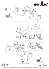 NORDLUX NORDLUX bodové svietidlo Lotus 4x40W E14 čierna / mosadz 50130103