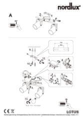 NORDLUX NORDLUX bodové svietidlo Lotus 2x40W E14 čierna / mosadz 50110103