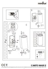 NORDLUX NORDLUX vonkajšie nástenné svietidlo Canto Maxi 2 2x28W GU10 mosadz číra 49721035