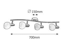 Rabalux Rabalux bodové svietidlo Aurel E14 4x MAX 40W saténová chrómová 6344