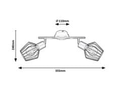 Rabalux Rabalux bodové svietidlo Belán E27 2x MAX 40W čierna 3535