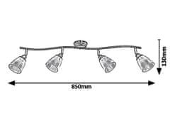 Rabalux Rabalux bodové svietidlo Martha E14 4x MAX 40W antická bronz 5018