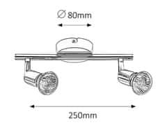 Rabalux Rabalux bodové svietidlo Norton GU10 2x MAX 50W chrómová 6046