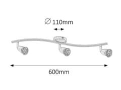 Rabalux Rabalux bodové svietidlo Norman GU10 3x MAX 50W saténová chrómová 5993