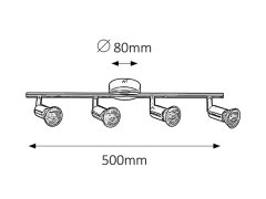 Rabalux Rabalux bodové svietidlo Norton GU10 4x MAX 50W chrómová 6047