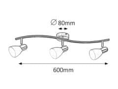 Rabalux Rabalux bodové svietidlo Soma E14 3x MAX 40W saténová chrómová 6303