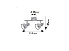 Rabalux Rabalux bodové svietidlo Thelma E14 2x MAX 40W anticky strieborná 5387