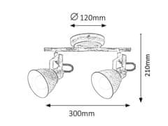 Rabalux VIVIENNE stropné bodové svietidlo max. 2x40W | E14 | IP20 - antická biela