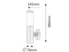 Rabalux Rabalux vonkajšie nástenné svietidlo Inox torch E27 1x MAX 25W saténová chrómová IP44 8262