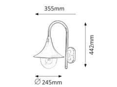 Rabalux Rabalux vonkajšie nástenné svietidlo Konstanz E27 1x MAX 100W čierna IP44 8245