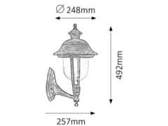 Rabalux Rabalux vonkajšie nástenné svietidlo New York E27 1x MAX 100W antická zlatá IP44 8697