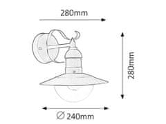 Rabalux Rabalux vonkajšie nástenné svietidlo Oslo E27 1x MAX 60W čierna IP44 8680